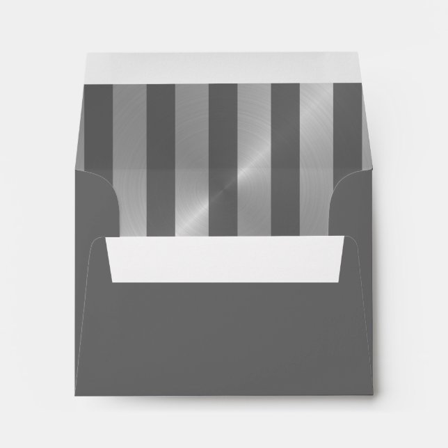 Bar Mitzvah Grey and Silver Stripe Star of David Envelope (Back (Bottom))
