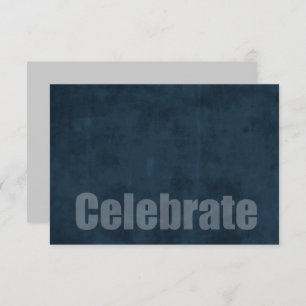 Bar Mitzvah Grunge Blue RSVP Card