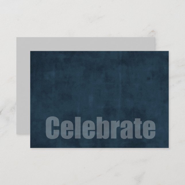 Bar Mitzvah Grunge Blue RSVP Card (Front/Back)