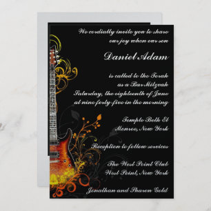 Bar Mitzvah Guitar Invitation