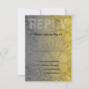 Bar Mitzvah Industrial Grunge RSVP Card