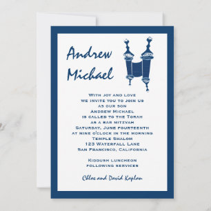Bar Mitzvah Invitation Andrew Torah Hebrew