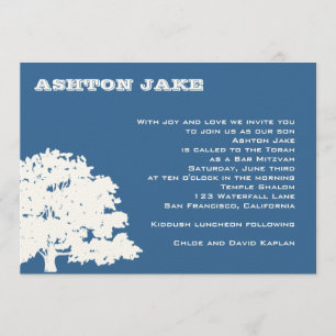 Bar Mitzvah Invitation Ashton Tree Hebrew