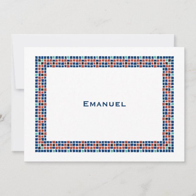 Bar Mitzvah Invitation Emanuel Star David Mosaic (Front)