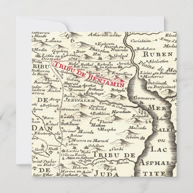 Bar Mitzvah Invitation for a Boy Named Benjamin (Front)