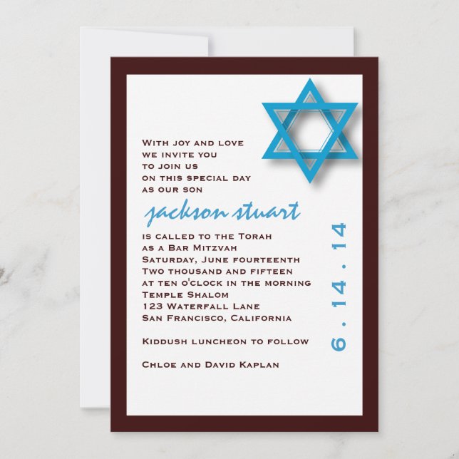 Bar Mitzvah Invitation Jackson (Front)