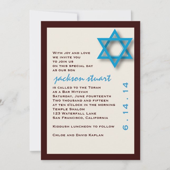 Bar Mitzvah Invitation Jackson (Front)