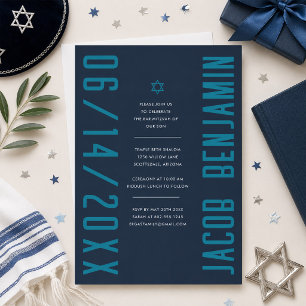 Bar Mitzvah Invitation Modern Minimalist