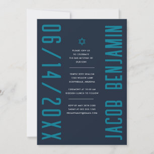 Bar Mitzvah Invitation Modern Minimalist