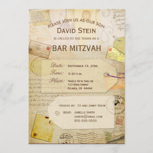 Bar Mitzvah Invitation with a travel theme