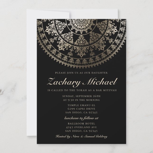 Bar Mitzvah Invitations Gold Foil (Front)