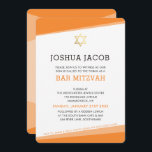 BAR MITZVAH INVITE simple modern bold orange<br><div class="desc">by kat massard >>> www.simplysweetPAPERIE.com <<< A simple, yet classy design for your son's BAT MITZVAH celebration. Wow your friends and family with this little number ;D Setup as a template it is simple for you to add your own details, add your photo or hit the customise button and you...</div>