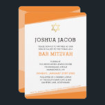 BAR MITZVAH INVITE simple modern bold orange<br><div class="desc">by kat massard >>> www.simplysweetPAPERIE.com <<< A simple, yet classy design for your son's BAT MITZVAH celebration. Wow your friends and family with this little number ;D Setup as a template it is simple for you to add your own details, add your photo or hit the customise button and you...</div>