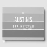 BAR MITZVAH modern bold ombre grey Guest Book<br><div class="desc">by kat massard >>> https://linktr.ee/simplysweetpaperie <<<</div>