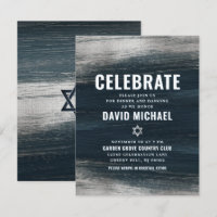 Bar Mitzvah Modern Bold Silver Foil Charcoal Grey