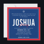BAR MITZVAH modern football blue red ELLINA Invitation<br><div class="desc">by kat massard >>> kat@simplysweetPAPERIE.com <<< CONTACT ME for custom wording or to add any lines in Hebrew Love the design, but would like to see some changes - another colour scheme, product, add a photo or adapted for a different occasion - no worries simply contact me - I am...</div>