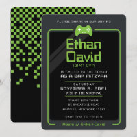 BAR MITZVAH modern gamer control black green 2