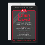 BAR MITZVAH modern gaming controls cool black red Invitation<br><div class="desc">by kat massard >>> WWW.SIMPLYSWEETPAPERIE.COM <<< - - - - - - - - - - - - - - - - - - - - - - - - The perfect design for a "Gaming Themed" BAR or BAT MITZVAH celebration Love the design, but would like to see some...</div>