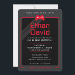 BAR MITZVAH modern gaming controls cool red black Invitation<br><div class="desc">by kat massard >>> WWW.SIMPLYSWEETPAPERIE.COM <<< - - - - - - - - - - - - - - - - - - - - - - - - The perfect design for a "Gaming Themed" BAR or BAT MITZVAH celebration Love the design, but would like to see some...</div>