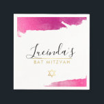BAR MITZVAH modern luxe gilded gold pink black Napkin<br><div class="desc">by kat massard >>> WWW.SIMPLYSWEETPAPERIE.COM <<<</div>