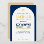 BAR MITZVAH modern minimal arch navy white gold<br><div class="desc">by kat massard >>> WWW.SIMPLYSWEETPAPERIE.COM <<< With real, shiny foil accents. Love the design, but would like to see some changes - another colour scheme, product, add a photo or adapted for a different occasion - no worries simply contact me - I am happy to help! - - - -...</div>