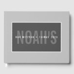 BAR MITZVAH modern simple boy monochrome grey Guest Book<br><div class="desc">by kat massard >>> https://linktr.ee/simplysweetpaperie <<<</div>