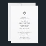 Bar Mitzvah Modern Simple Elegant Minimalist Invitation<br><div class="desc">Design is composed of sans serif typography and playful cursive script typography on a simple background. 

Available here:
http://www.zazzle.com/store/selectpartysupplies</div>