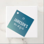 BAR MITZVAH modern star blue mint gradient Favour Tags<br><div class="desc">by kat massard >>> https://linktr.ee/simplysweetpaperie <<<</div>