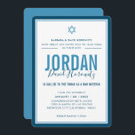 BAR MITZVAH modern star boy denim blue simple Invitation<br><div class="desc">by kat massard >>> kat@simplysweetPAPERIE.com <<< CONTACT ME for custom wording or to add any lines in Hebrew Love the design, but would like to see some changes - another colour scheme, product, add a photo or adapted for a different occasion - no worries simply contact me - I am...</div>