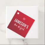 BAR MITZVAH modern star red burgundy gradient Favour Tags<br><div class="desc">by kat massard >>> https://linktr.ee/simplysweetpaperie <<<</div>