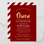 BAR MITZVAH modern stylish calligraphy burgundy<br><div class="desc">by kat massard
Sophisticated invitation with "shiny gold foil" for your child's MITZVAH celebration.
Easy to update the template yourself
Email me for matching items and alternate colour schemes - kat@simplysweetpaperie.com</div>