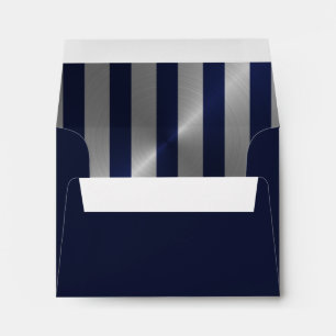 Bar Mitzvah Navy and Silver Stripe Star of David Envelopes