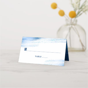 Bar Mitzvah Navy Typography Blue Foil Bold Modern Place Card