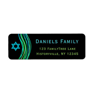 Bar Mitzvah Neon Green Prayer Shawl Return Address Label