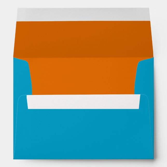 Bar Mitzvah Orange and Turquoise on Any Colour Envelope (Back (Bottom))