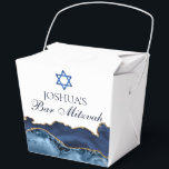 Bar Mitzvah Party Navy Blue Gold Fortune Favour Box<br><div class="desc">Elegant navy blue and gold agate decorates the side of this modern Bar Mitzvah party fortune favor box. Your son's name is written in beautiful formal script under the Star of David. Perfect for a chic,  stylish Jewish family celebrating their child being called to the Torah.</div>