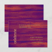 Bar Mitzvah Plum and Orange Techno Streaks RSVP