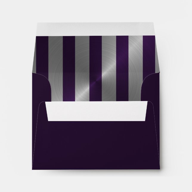 Bar Mitzvah Plum and Silver Stripe Star of David Envelopes (Back (Bottom))