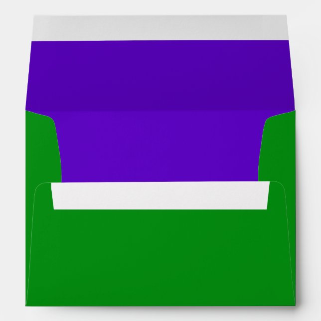 Bar Mitzvah Purple and Green on Any Colour Envelopes (Back (Bottom))