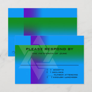 Bar Mitzvah Purple and Green on Any Colour RSVP Card