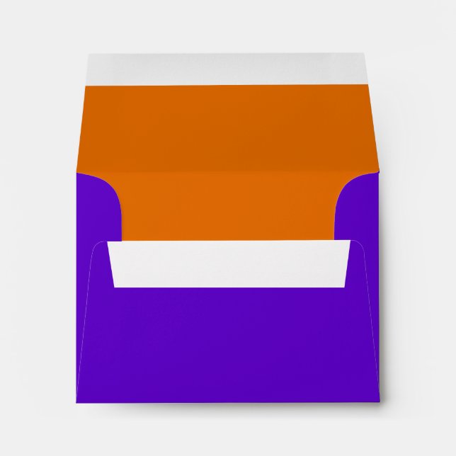 Bar Mitzvah Purple and Orange on Any Colour Envelope (Back (Bottom))