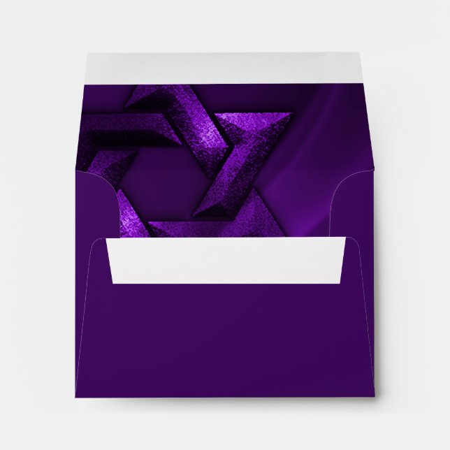 Bar Mitzvah Purple Star of David Envelopes (Back (Bottom))
