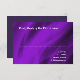 Bar Mitzvah Purple Star of David RSVP Card