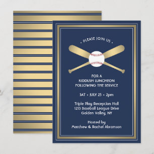 Bar Mitzvah Reception Details Baseball Theme Party Enclosure Card