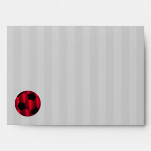 Bar Mitzvah Red and Black Soccer Ball Envelopes