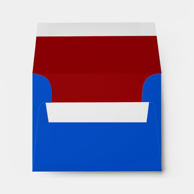 Bar Mitzvah Red and Blue on Any Colour Envelope (Back (Bottom))