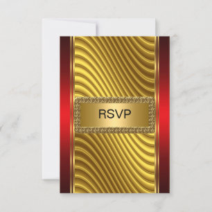 Bar Mitzvah rsvp Gold and Red