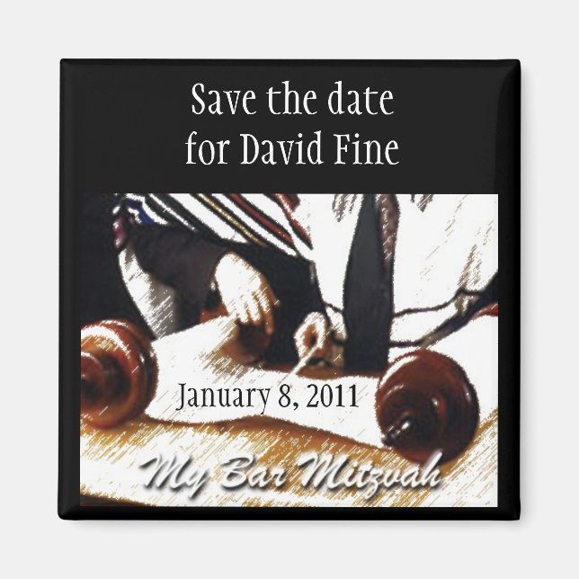 Bar Mitzvah Save the Date Magnet (Front)