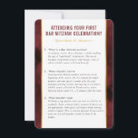 BAR MITZVAH service info advice maroon gold  Invitation<br><div class="desc">by kat massard >>> WWW.SIMPLYSWEETPAPERIE.COM <<<

A handy insert for your BAR/BAT MITZVAH outlining a few questions,  advice and answers regarding attending this type of celebration.</div>
