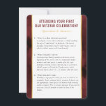 BAR MITZVAH service info advice maroon gold  Invitation<br><div class="desc">by kat massard >>> WWW.SIMPLYSWEETPAPERIE.COM <<<

A handy insert for your BAR/BAT MITZVAH outlining a few questions,  advice and answers regarding attending this type of celebration.</div>